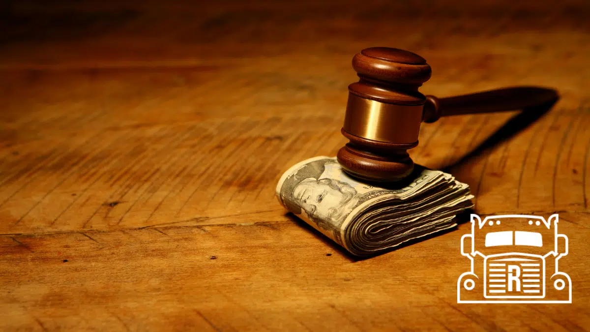 settlement cash with a gavel