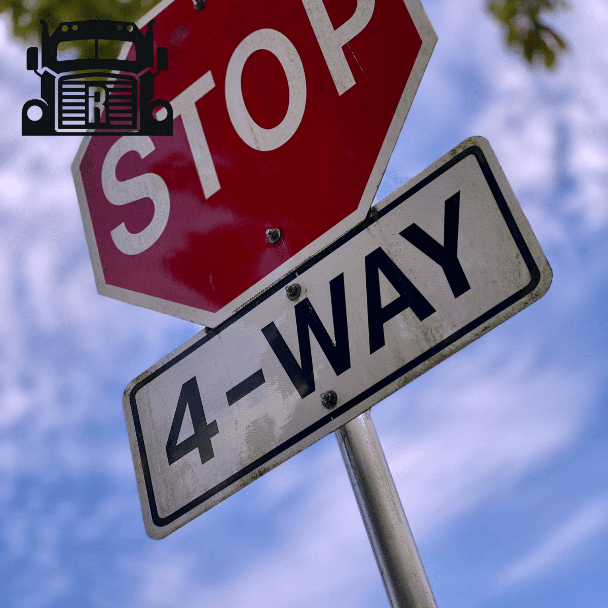 A 4 way stop sign