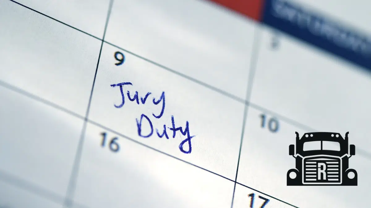 jury duty written on a calendar