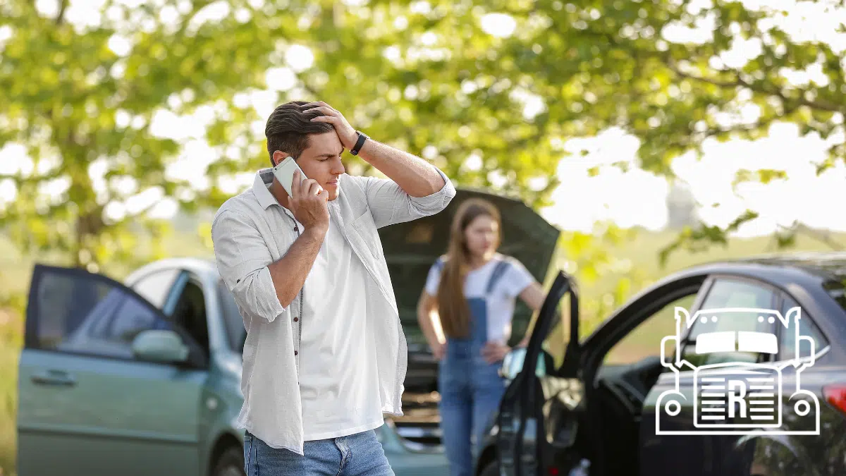 two people involved in a minor car crash