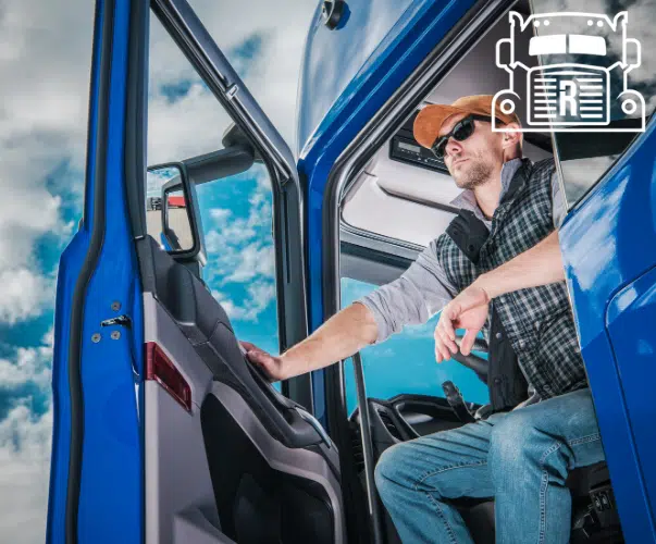 truck driver opening his door