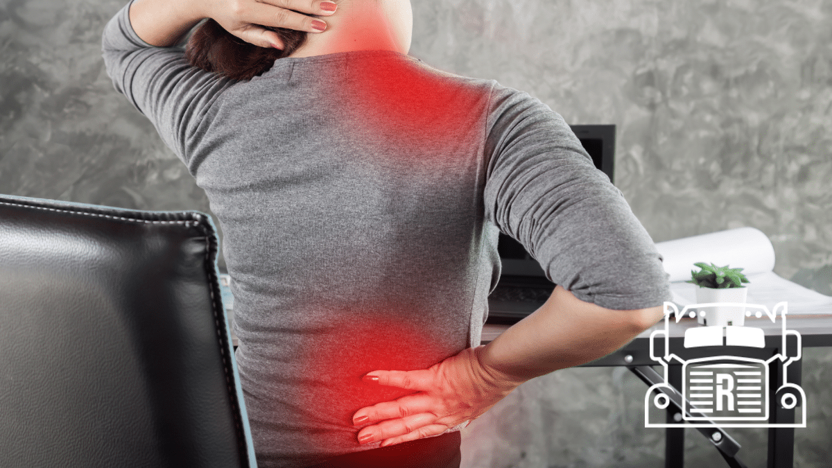 person with neck and lower back pain