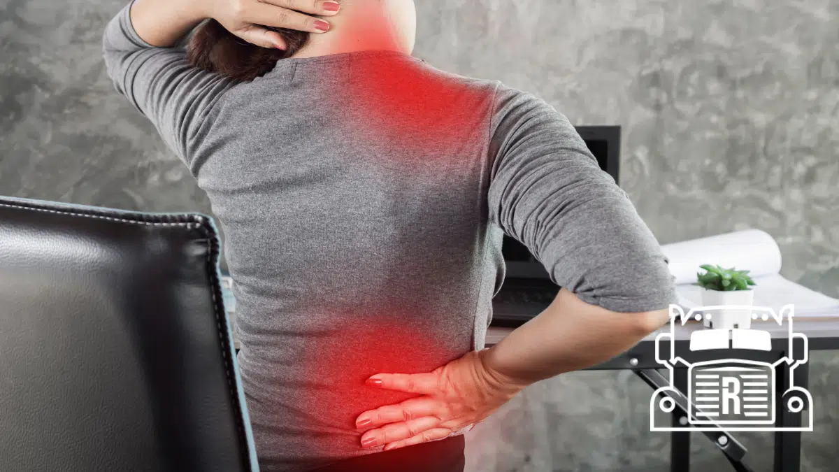 person with neck and lower back pain