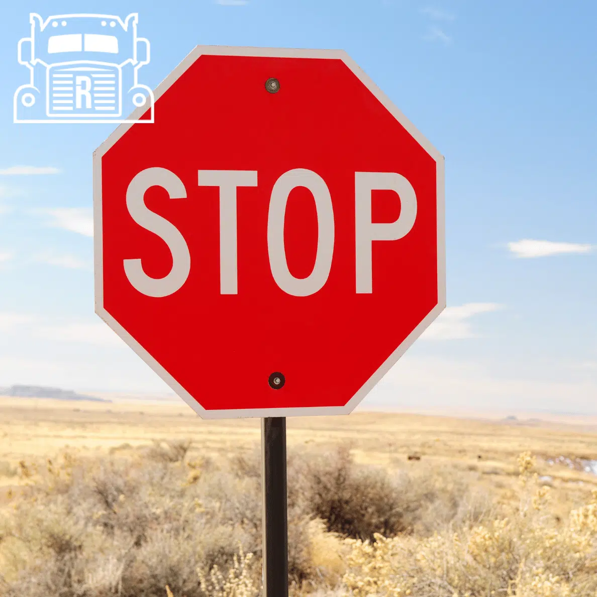 Stop sign in desert