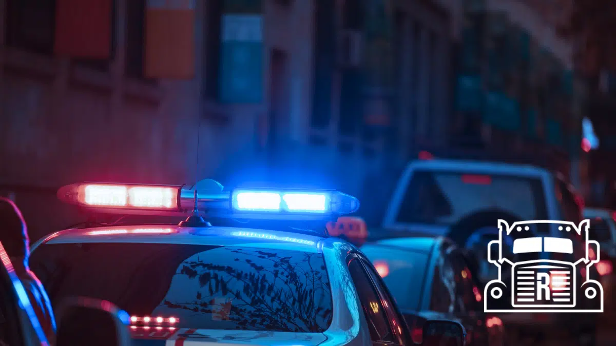 police car with lights on