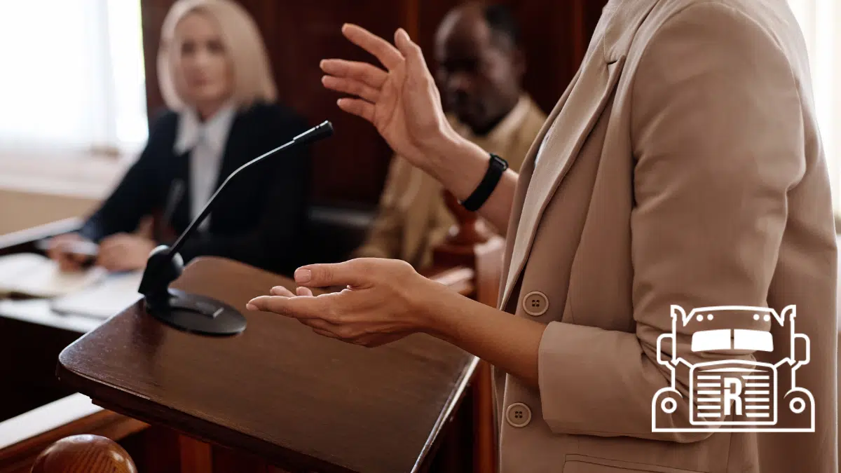 lawyer speaking in court
