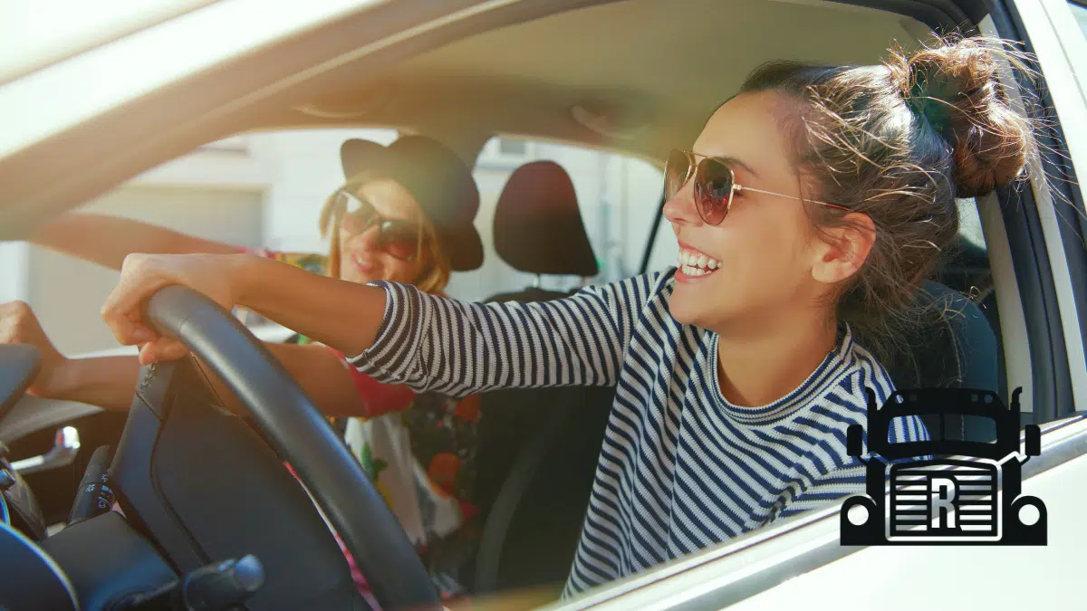 two women in the car together
